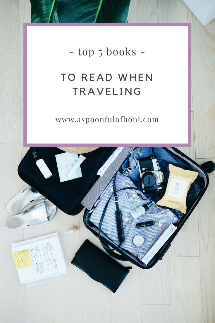 books to read when traveling pinterest graphic