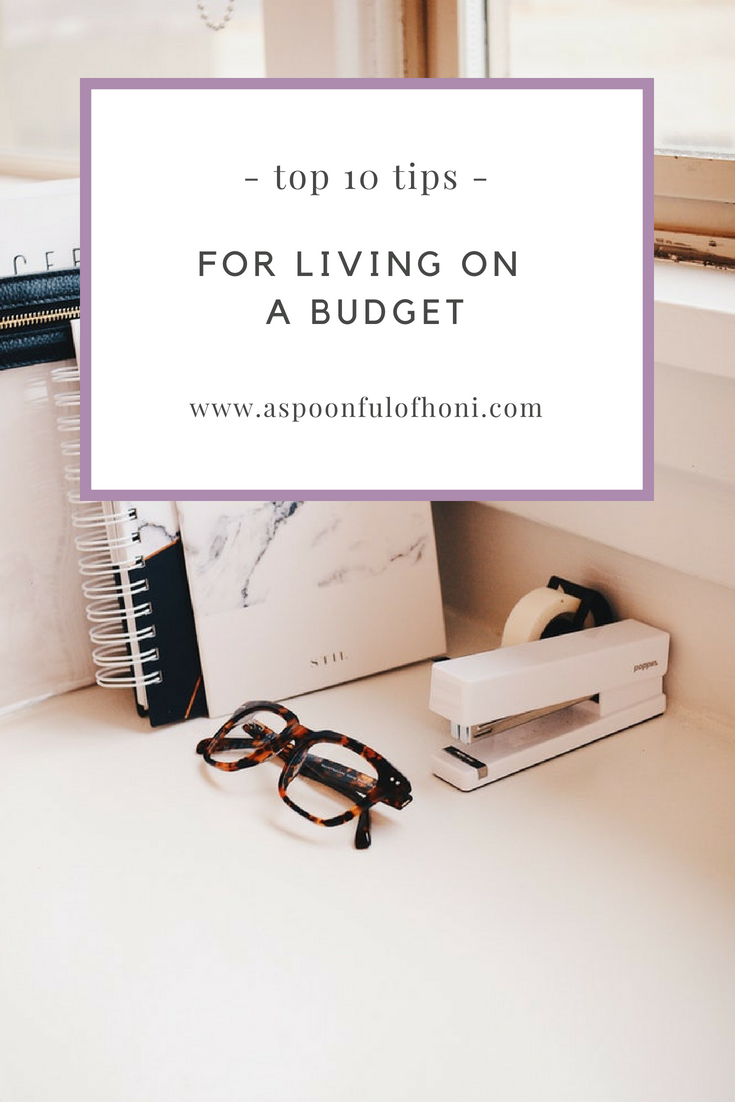 tips for living on a budget pinterest graphic