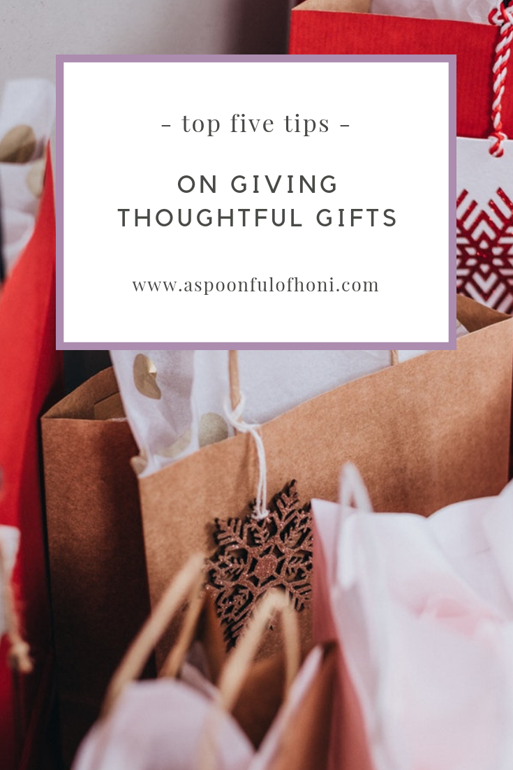 tips on giving thoughtful gifts pinterest graphic