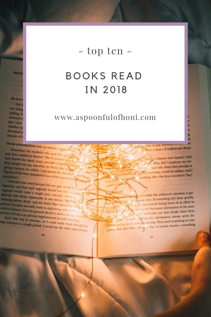top 10 books read in 2018 pinterest graphic