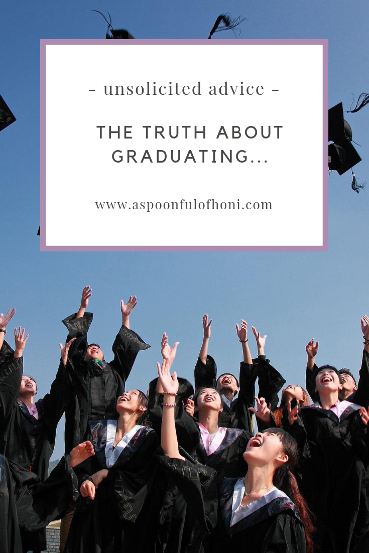 the truth about graduating pinterest graphic