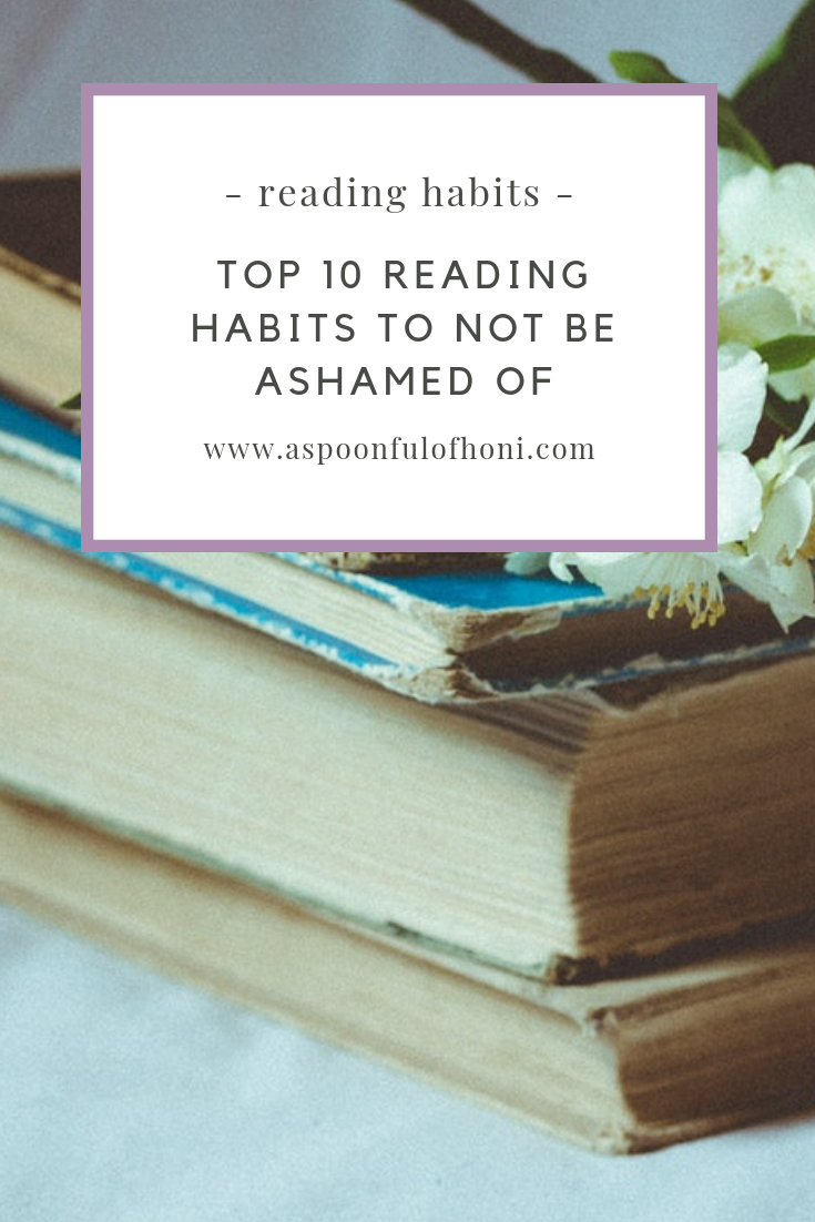 top 10 reading habits to not be ashamed of pinterest graphic
