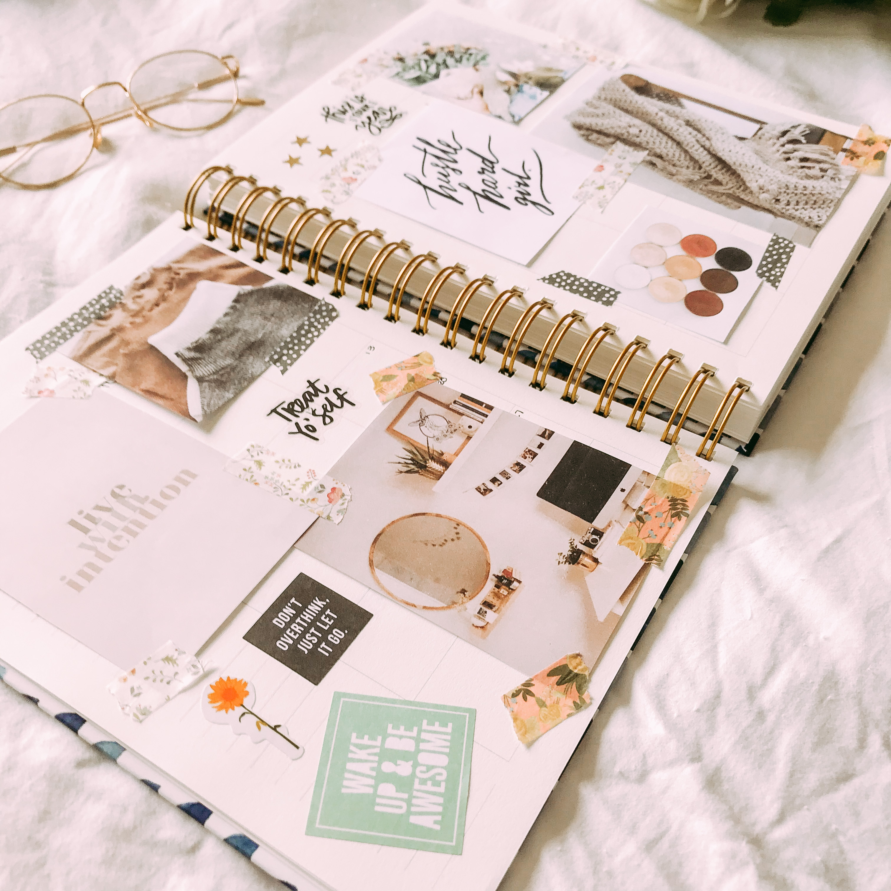 planner with mood board for 2021