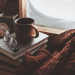 cozy coffee mug and blanket